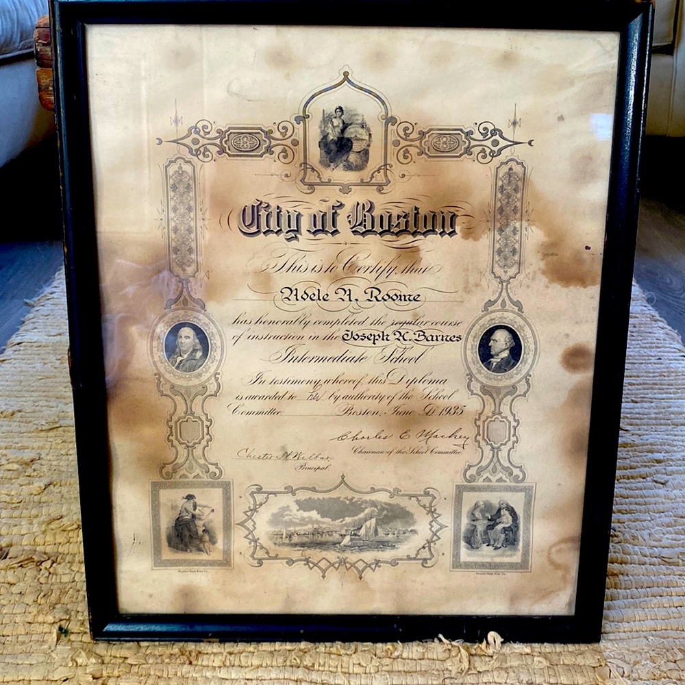 1935 Vintage Certificate of Completion